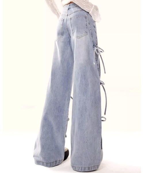inst.ALL(インストール)の「サイド3リボンデニムパンツ(デニムパンツ・レディース・サックスブルー・S/M/L)」の16枚目の写真