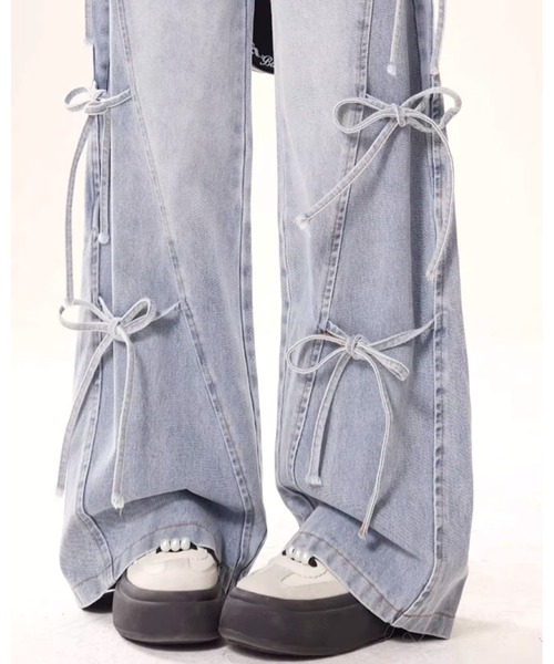 inst.ALL(インストール)の「サイド3リボンデニムパンツ(デニムパンツ・レディース・サックスブルー・S/M/L)」の18枚目の写真