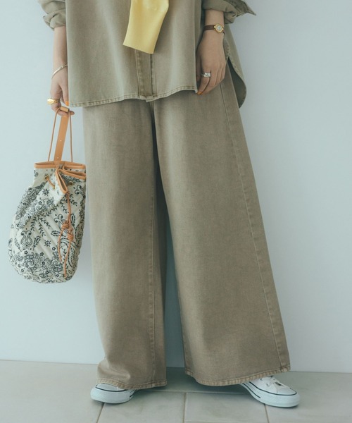 studio CLIP（スタディオクリップ）の「バギー甘織りデニムパンツ[プチ・プラスサイズあり]《CLIP denim》（デニムパンツ・レディース・グレー系その他/ライトブルー/ブルー系その他/ベージュ・LARGE/MEDIUM/PF/ﾌﾘｰ(L)）」の3枚目の写真