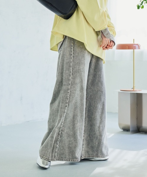 studio CLIP（スタディオクリップ）の「バギー甘織りデニムパンツ[プチ・プラスサイズあり]《CLIP denim》（デニムパンツ・レディース・グレー系その他/ライトブルー/ブルー系その他/ベージュ・LARGE/MEDIUM/PF/ﾌﾘｰ(L)）」の7枚目の写真