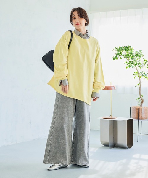 studio CLIP（スタディオクリップ）の「バギー甘織りデニムパンツ[プチ・プラスサイズあり]《CLIP denim》（デニムパンツ・レディース・グレー系その他/ライトブルー/ブルー系その他/ベージュ・LARGE/MEDIUM/PF/ﾌﾘｰ(L)）」の10枚目の写真