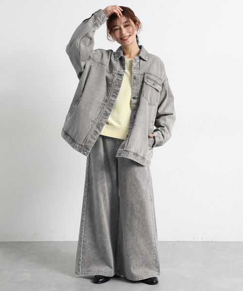 studio CLIP（スタディオクリップ）の「バギー甘織りデニムパンツ[プチ・プラスサイズあり]《CLIP denim》（デニムパンツ・レディース・グレー系その他/ライトブルー/ブルー系その他/ベージュ・LARGE/MEDIUM/PF/ﾌﾘｰ(L)）」の14枚目の写真