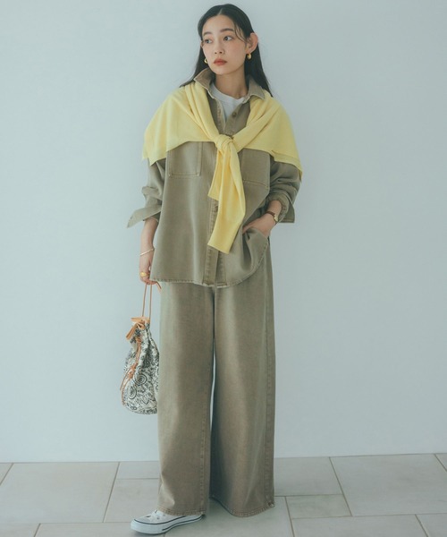 studio CLIP（スタディオクリップ）の「バギー甘織りデニムパンツ[プチ・プラスサイズあり]《CLIP denim》（デニムパンツ・レディース・グレー系その他/ライトブルー/ブルー系その他/ベージュ・LARGE/MEDIUM/PF/ﾌﾘｰ(L)）」の15枚目の写真