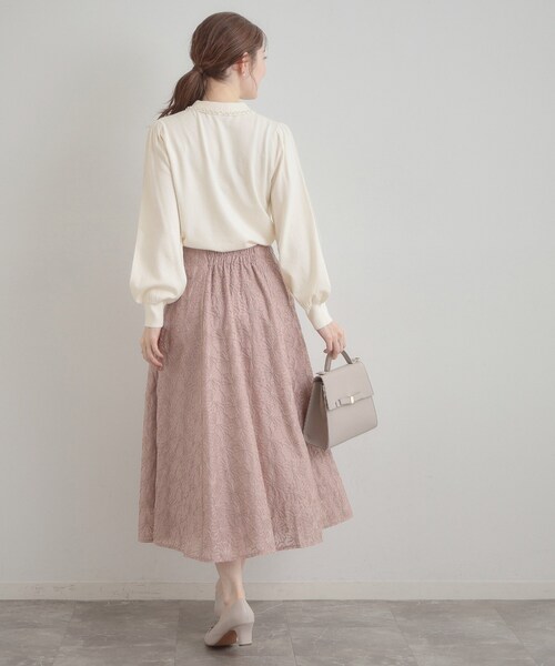 couture brooch（クチュールブローチ）の「【洗える・着映え】パール調衿ニット（ニット/セーター・レディース・グレー/ネイビー/オフホワイト・42/38/36）」の14枚目の写真