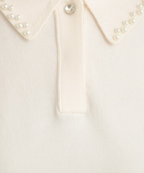 couture brooch（クチュールブローチ）の「【洗える・着映え】パール調衿ニット（ニット/セーター・レディース・グレー/ネイビー/オフホワイト・42/38/36）」の7枚目の写真