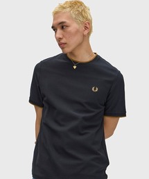 FRED PERRY(�t���b�h�y���[)��Trim Detail Crepe Pique T-Shirt�^�g�����f�B�e�[���N���[�v�s�PT�V���c(T�V���c/�J�b�g�\�[)