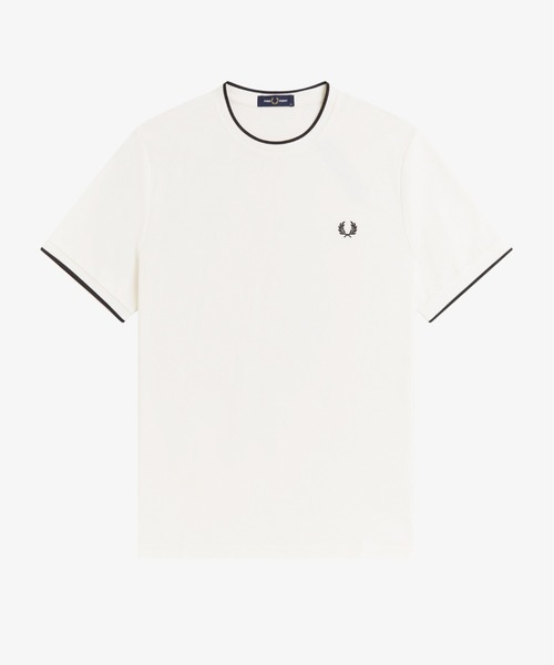 FRED PERRY(フレッドペリー)の「Trim Detail Crepe Pique T-Shirt/トリムディテールクレープピケTシャツ(Tシャツ/カットソー・メンズ・ブラック/ホワイト/ブラウン/ネイビー・S/L/M)」の5枚目の写真