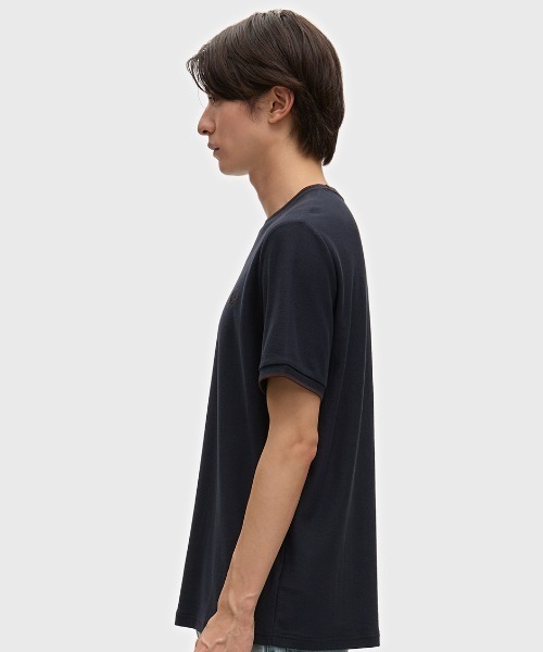 FRED PERRY(フレッドペリー)の「Trim Detail Crepe Pique T-Shirt/トリムディテールクレープピケTシャツ(Tシャツ/カットソー・メンズ・ブラック/ホワイト/ブラウン/ネイビー・S/L/M)」の19枚目の写真