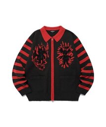 CRAYON ANGEL&DEVIL ZIP POLO KNIT_BLACK(NG2ESUK680A)