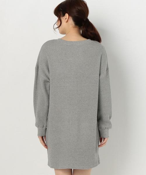 Another Edition（アナザーエディション）の「ワッフルプリントロゴワンピース/AEBC CワッフルPrtLogo OP◆（ワンピース・レディース・オフホワイト/ライトグレー・FREE）」の10枚目の写真