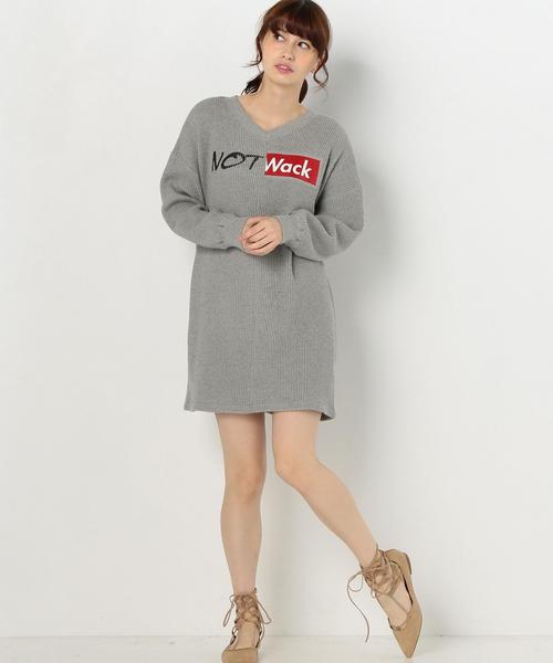 Another Edition（アナザーエディション）の「ワッフルプリントロゴワンピース/AEBC CワッフルPrtLogo OP◆（ワンピース・レディース・オフホワイト/ライトグレー・FREE）」の12枚目の写真