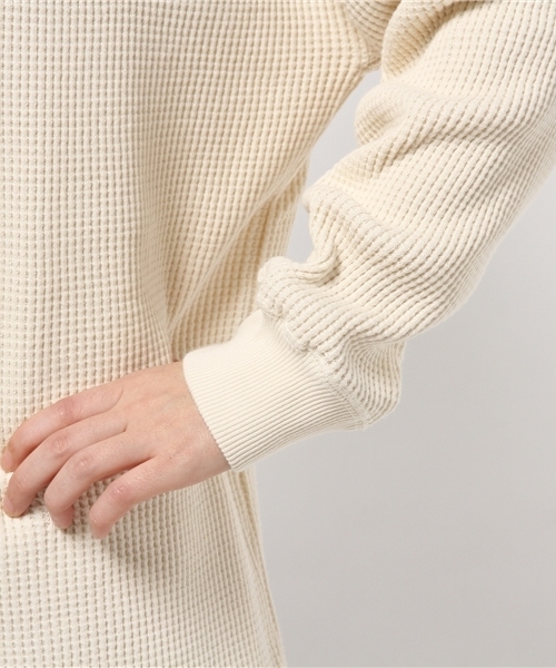 Another Edition（アナザーエディション）の「ワッフルプリントロゴワンピース/AEBC CワッフルPrtLogo OP◆（ワンピース・レディース・オフホワイト/ライトグレー・FREE）」の20枚目の写真