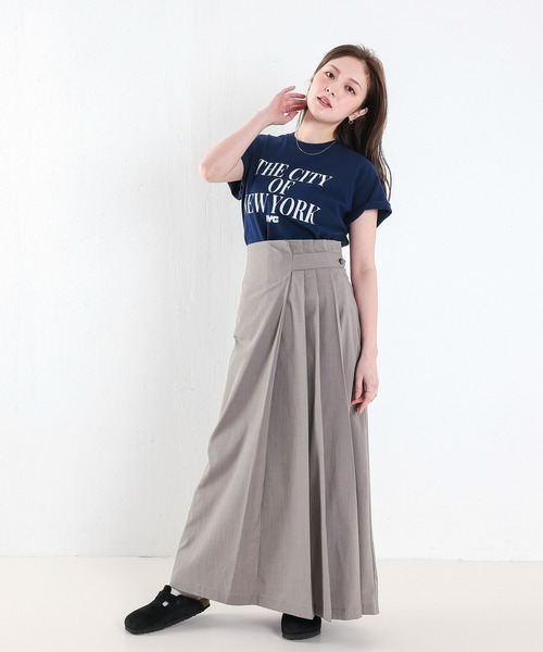en CAnAF(エンカナフ)の「【軽やかに揺れる】リネンライク アシンメトリー プリーツロングスカート ウエストゴム 春夏(スカート・レディース・ベージュ/グレー/ブラック・フリー)」の14枚目の写真