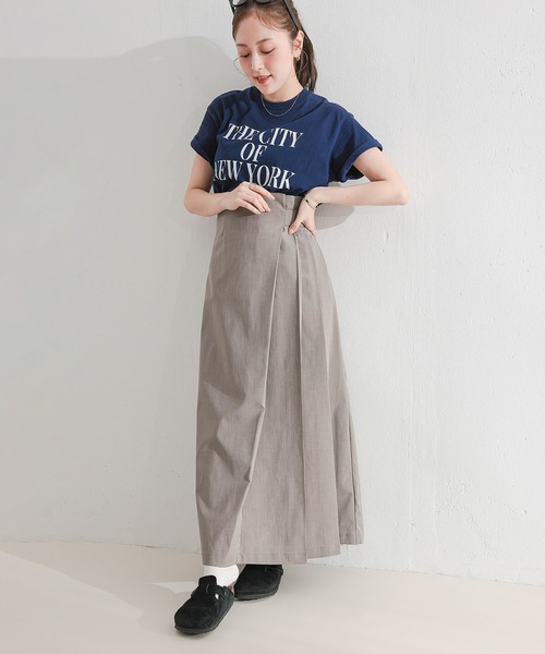 en CAnAF(エンカナフ)の「【軽やかに揺れる】リネンライク アシンメトリー プリーツロングスカート ウエストゴム 春夏(スカート・レディース・ベージュ/グレー/ブラック・フリー)」の12枚目の写真