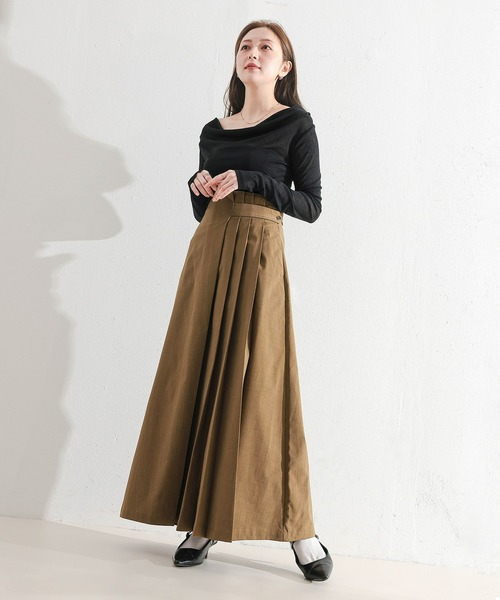 en CAnAF(エンカナフ)の「【軽やかに揺れる】リネンライク アシンメトリー プリーツロングスカート ウエストゴム 春夏(スカート・レディース・ベージュ/グレー/ブラック・フリー)」の17枚目の写真