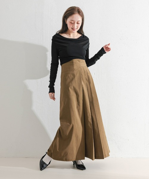 en CAnAF(エンカナフ)の「【軽やかに揺れる】リネンライク アシンメトリー プリーツロングスカート ウエストゴム 春夏(スカート・レディース・ベージュ/グレー/ブラック・フリー)」の18枚目の写真
