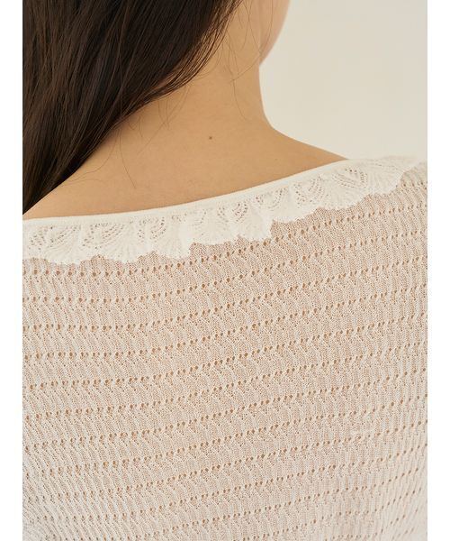 SNIDEL(スナイデル)の「シアーフリルコンパクトカーディガン(カーディガン/ボレロ・レディース・ブラウン/ホワイト/ネイビー/イエロー・F)」の17枚目の写真