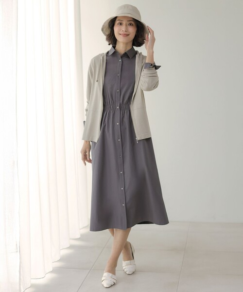 J.PRESS(ジェイプレス)の「【冷房対策に】Hood Cardigan ニット パーカー(カーディガン/ボレロ・レディース・ベージュ系/アイボリー系/ネイビー系・MEDIUM/LARGE)」の4枚目の写真