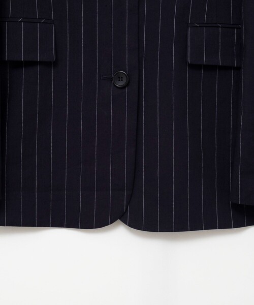 NOLLEY’S（ノーリーズ）の「【WEB＆一部店舗限定色アイテム】ウォッシャブルストライプオーバージャケット（テーラードジャケット・レディース・ベージュ系その他/ブルー系その他6/ホワイト系その他2・38）」の14枚目の写真