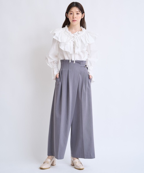 NOELA（ノエラ）の「ウエストタックアシメデザインパンツ（その他パンツ・レディース・グレー/ネイビー・S/M）」の3枚目の写真