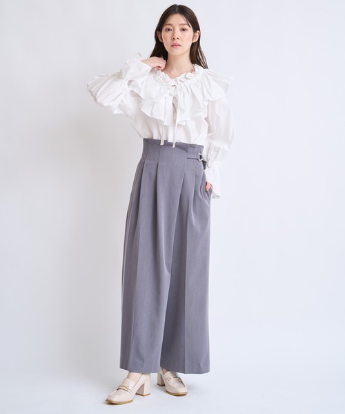 NOELA（ノエラ）の「ウエストタックアシメデザインパンツ（その他パンツ・レディース・グレー/ネイビー・S/M）」の4枚目の写真