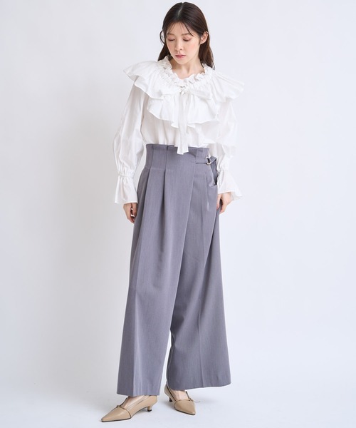 NOELA（ノエラ）の「ウエストタックアシメデザインパンツ（その他パンツ・レディース・グレー/ネイビー・S/M）」の5枚目の写真