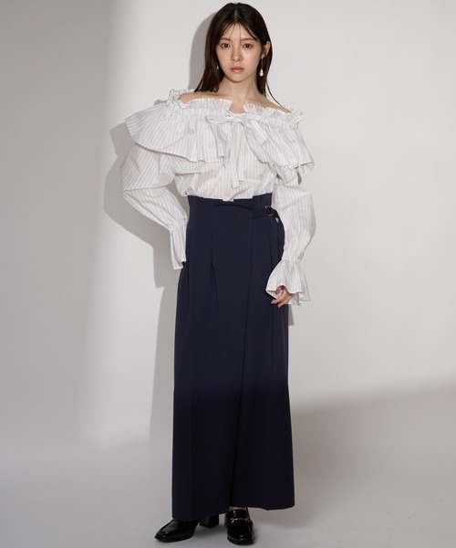 NOELA（ノエラ）の「ウエストタックアシメデザインパンツ（その他パンツ・レディース・グレー/ネイビー・S/M）」の9枚目の写真