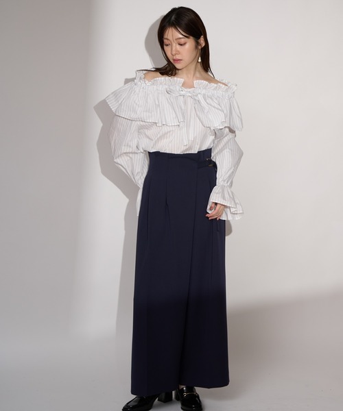 NOELA（ノエラ）の「ウエストタックアシメデザインパンツ（その他パンツ・レディース・グレー/ネイビー・S/M）」の10枚目の写真