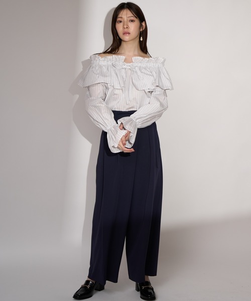 NOELA（ノエラ）の「ウエストタックアシメデザインパンツ（その他パンツ・レディース・グレー/ネイビー・S/M）」の11枚目の写真