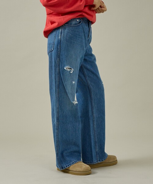 Rouge vif la cle（ルージュヴィフラクレ）の「【157 woadblue/イチゴーナナ ウォードブルー】デニムパンツ/HW Semi-Wide Flare/デニム【WEB限定】（デニムパンツ・レディース・インディゴブルー・26/25/24/23）」の6枚目の写真