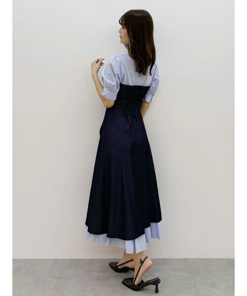 MERCURYDUO（マーキュリーデュオ）の「シャツドッキングベアワンピース（ワンピース・レディース・ベージュ/チャコールグレー/ライトブルー・MEDIUM/SMALL）」の19枚目の写真