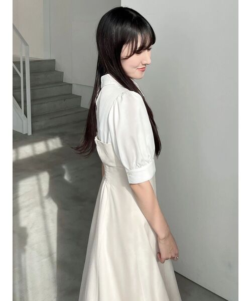 MERCURYDUO（マーキュリーデュオ）の「シャツドッキングベアワンピース（ワンピース・レディース・ベージュ/チャコールグレー/ライトブルー・MEDIUM/SMALL）」の12枚目の写真