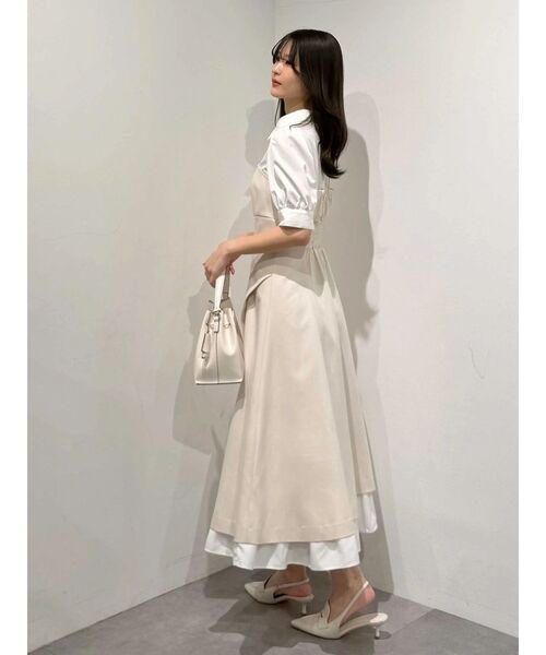 MERCURYDUO（マーキュリーデュオ）の「シャツドッキングベアワンピース（ワンピース・レディース・ベージュ/チャコールグレー/ライトブルー・MEDIUM/SMALL）」の21枚目の写真