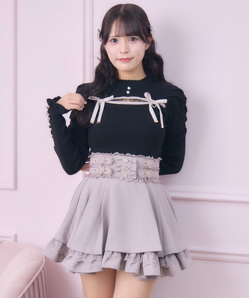 ROJITA(ロジータ)の「デコルテ開き配色リボンニット(ニット/セーター・レディース・ブラック/ピンク/ホワイト・FREE)」の20枚目の写真