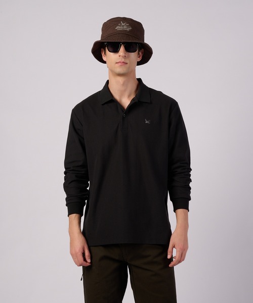 Eddie Bauer(エディーバウアー)の「長袖 フィールド ポロシャツ(ポロシャツ・メンズ・ブラック/ホワイト/グリーン・S/M/L/XL/XXL)」の1枚目の写真