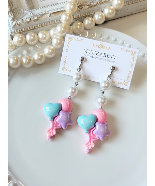 VIBGYOR(ヴィブジョー)の「【MUURABBTI】ファンシーバルーンイヤリング(MA)(イヤリング・レディース・ブルー/ピンク系その他/ベビーピンク・FREE)」の7枚目の写真