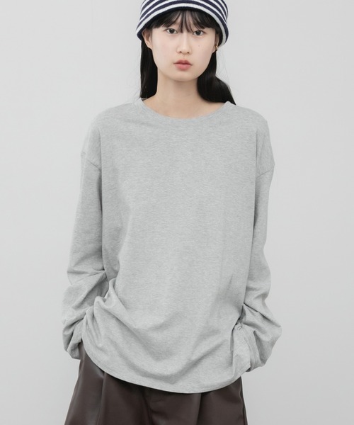 HEILIS(ヘイリス)の「クルーネックベーシックロンT(Tシャツ/カットソー・レディース・アイボリー/グレー/ブラック・FREE)」の3枚目の写真