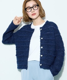 Petit Honfleur（プチオンフルール）の「ツイードカーディガン【洗える】（カーディガン/ボレロ）」