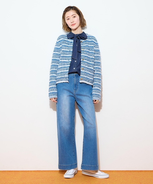 Petit Honfleur(プチオンフルール)の「ツイードカーディガン【洗える】(カーディガン/ボレロ・レディース・ネイビー/ブルー・M/L)」の14枚目の写真