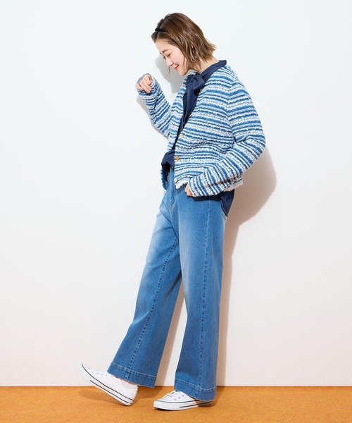 Petit Honfleur(プチオンフルール)の「ツイードカーディガン【洗える】(カーディガン/ボレロ・レディース・ネイビー/ブルー・M/L)」の15枚目の写真