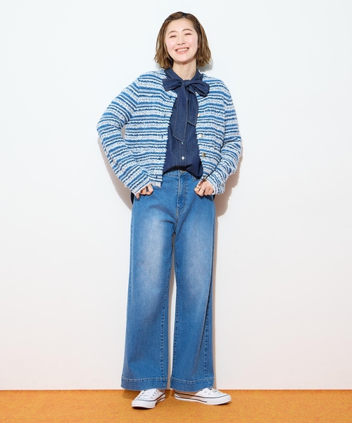 Petit Honfleur(プチオンフルール)の「ツイードカーディガン【洗える】(カーディガン/ボレロ・レディース・ネイビー/ブルー・M/L)」の16枚目の写真