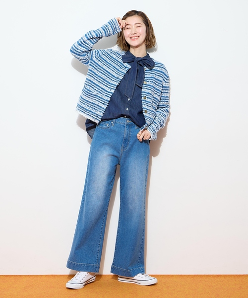 Petit Honfleur(プチオンフルール)の「ツイードカーディガン【洗える】(カーディガン/ボレロ・レディース・ネイビー/ブルー・M/L)」の17枚目の写真