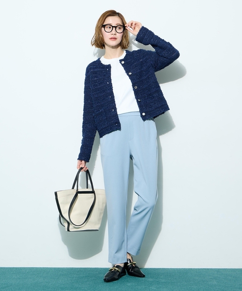 Petit Honfleur(プチオンフルール)の「ツイードカーディガン【洗える】(カーディガン/ボレロ・レディース・ネイビー/ブルー・M/L)」の19枚目の写真