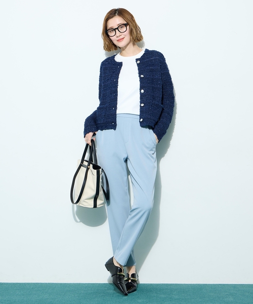 Petit Honfleur(プチオンフルール)の「ツイードカーディガン【洗える】(カーディガン/ボレロ・レディース・ネイビー/ブルー・M/L)」の20枚目の写真