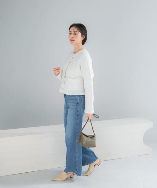 URBAN RESEARCH ROSSO WOMEN（アーバンリサーチ　ロッソ）の「ニットツイードショートカーディガン（カーディガン/ボレロ・レディース・イエロー系その他/ブルー/ホワイト・FREE）」の7枚目の写真