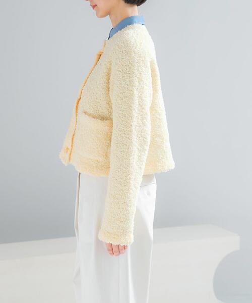 URBAN RESEARCH ROSSO WOMEN（アーバンリサーチ　ロッソ）の「ニットツイードショートカーディガン（カーディガン/ボレロ・レディース・イエロー系その他/ブルー/ホワイト・FREE）」の14枚目の写真