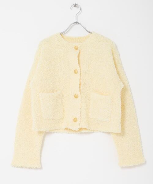 URBAN RESEARCH ROSSO WOMEN（アーバンリサーチ　ロッソ）の「ニットツイードショートカーディガン（カーディガン/ボレロ・レディース・イエロー系その他/ブルー/ホワイト・FREE）」の16枚目の写真