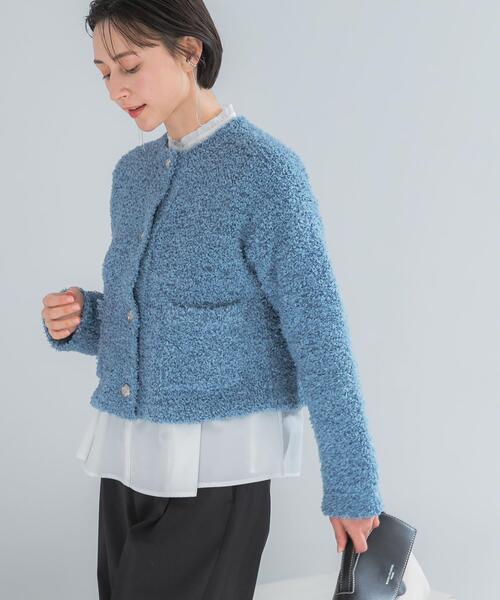 URBAN RESEARCH ROSSO WOMEN（アーバンリサーチ　ロッソ）の「ニットツイードショートカーディガン（カーディガン/ボレロ・レディース・イエロー系その他/ブルー/ホワイト・FREE）」の19枚目の写真