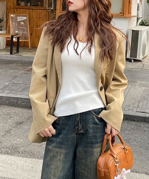 Miniministore(ミニミニストア)の「裏起毛ニットトップス Vネックリブニット(ニット/セーター・レディース・ホワイト/アイボリー/ブラック・FREE)」の18枚目の写真