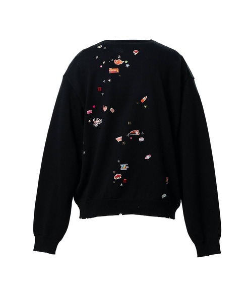 Maison MIHARA YASUHIRO（メゾンミハラヤスヒロ）の「【MIHARAYASUHIRO/ミハラヤスヒロ】KIDS STICKER KNIT PULLOVER（スウェット・メンズ・グレー/ホワイト/ブラック・48/46/44）」の5枚目の写真